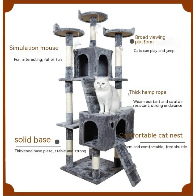 Multi-Level Cat Tree with Scratching Posts