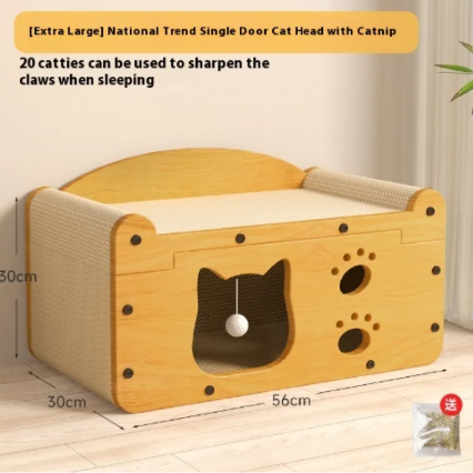 Double-Layer Cat House & Scratcher