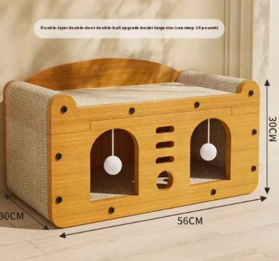 Double-Layer Cat House & Scratcher